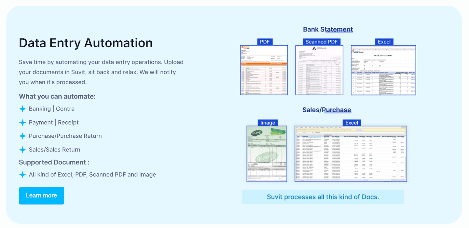 Suvit's accounting automation features